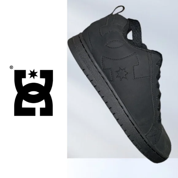 Men's DC Court Graffik Skate Shoes - Black/Black/Black - Size 8.5 - Picture 1 of 3
